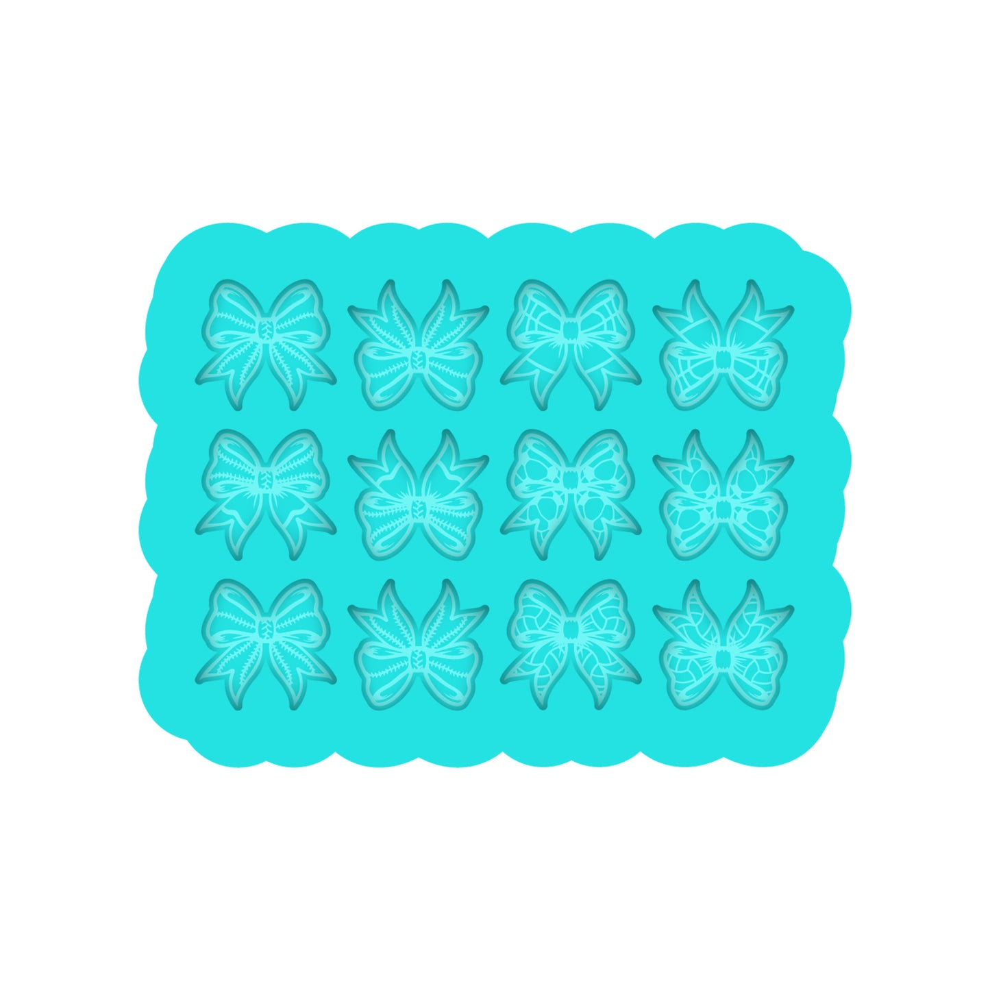 Sports Bows Silicone Mold for Resin Shaker Bits, Stud Earrings, Flatbacks, Charms & Pendants