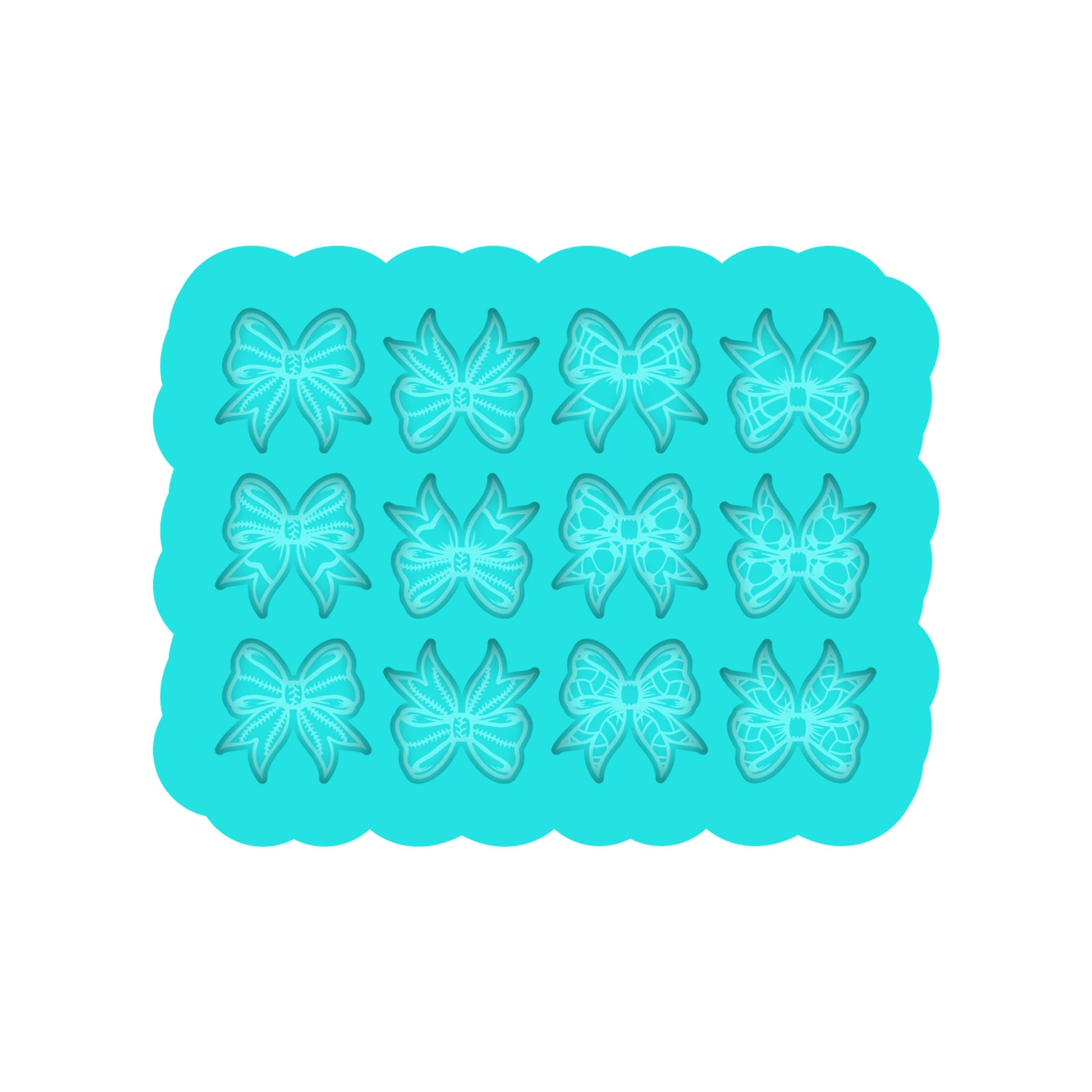 Sports Bows Silicone Mold for Resin Shaker Bits, Stud Earrings, Flatbacks, Charms & Pendants