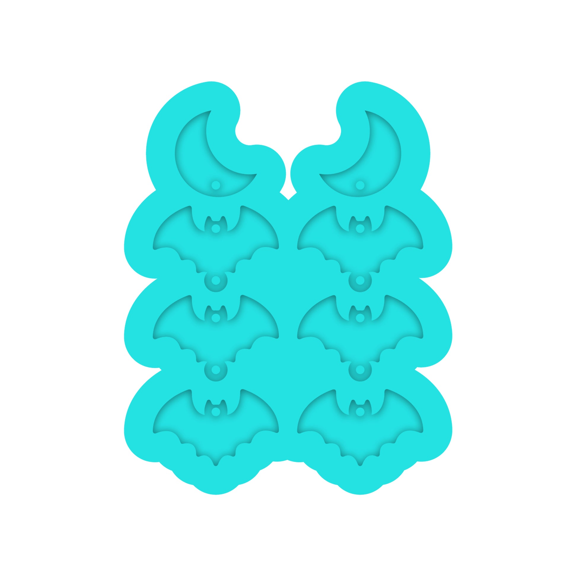 Halloween Tiered Bat Dangle Earring Silicone Mold for Resin Jewelry Artists