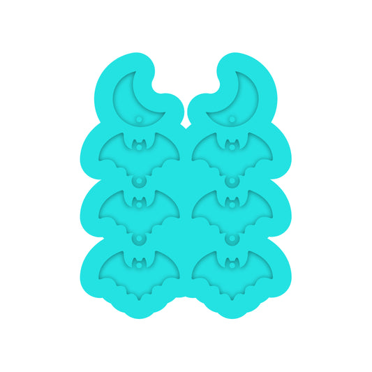 Halloween Tiered Bat Dangle Earring Silicone Mold for Resin Jewelry Artists