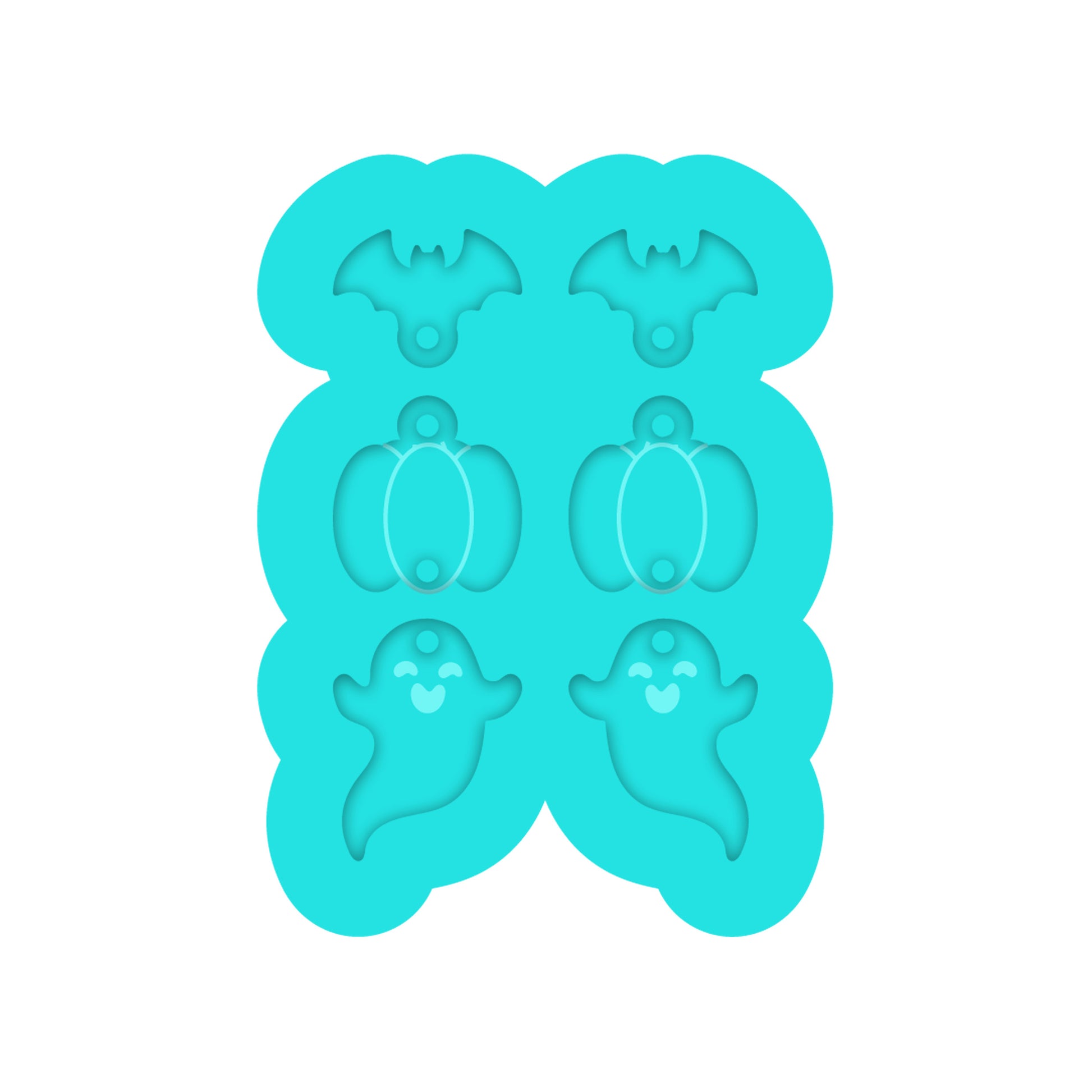 Halloween Bat, Pumpkin & Ghost Dangle Earring Silicone Mold for Resin Jewelry Artists