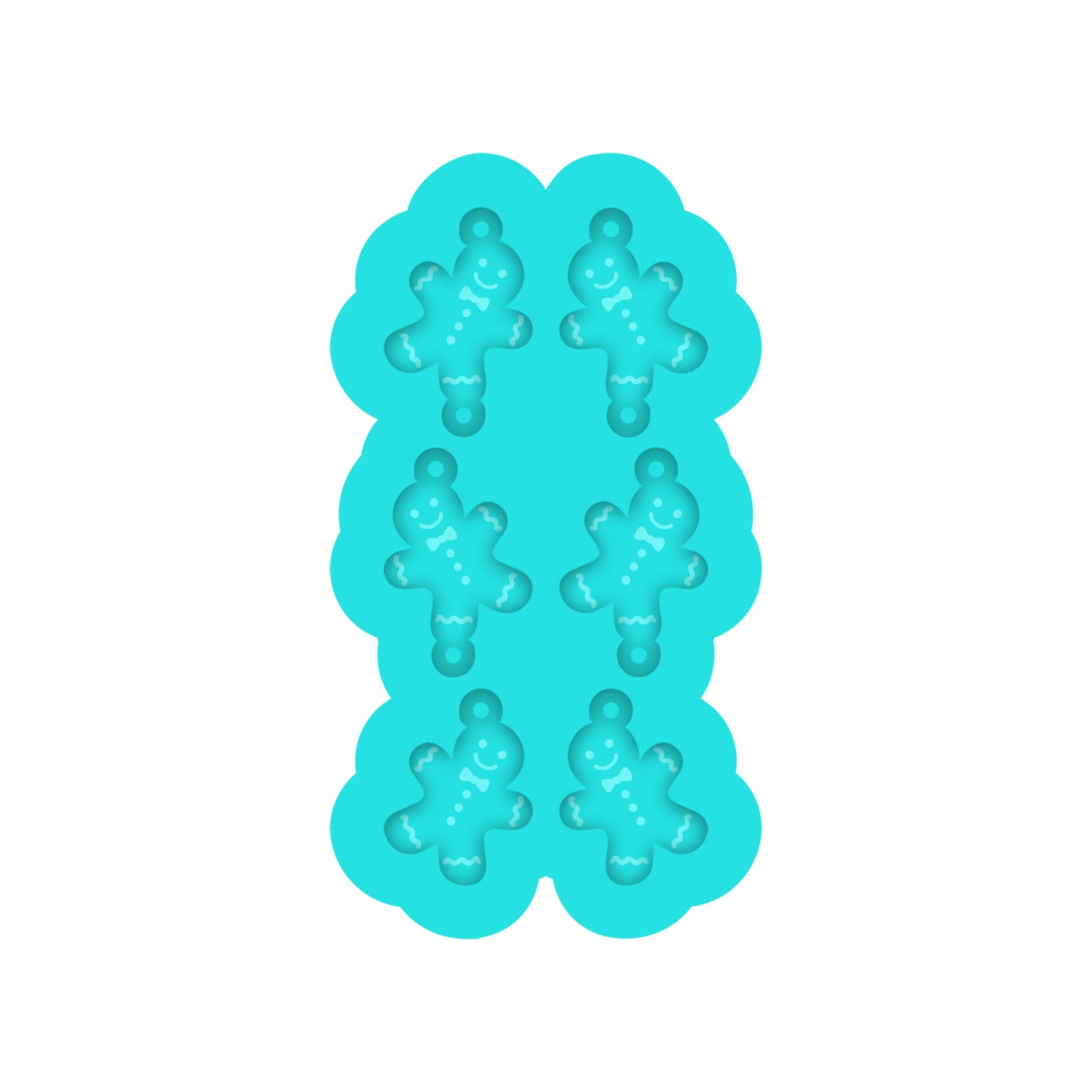 Tiered Gingerbread Man Dangle Earring Silicone Mold for Resin Christmas Jewelry