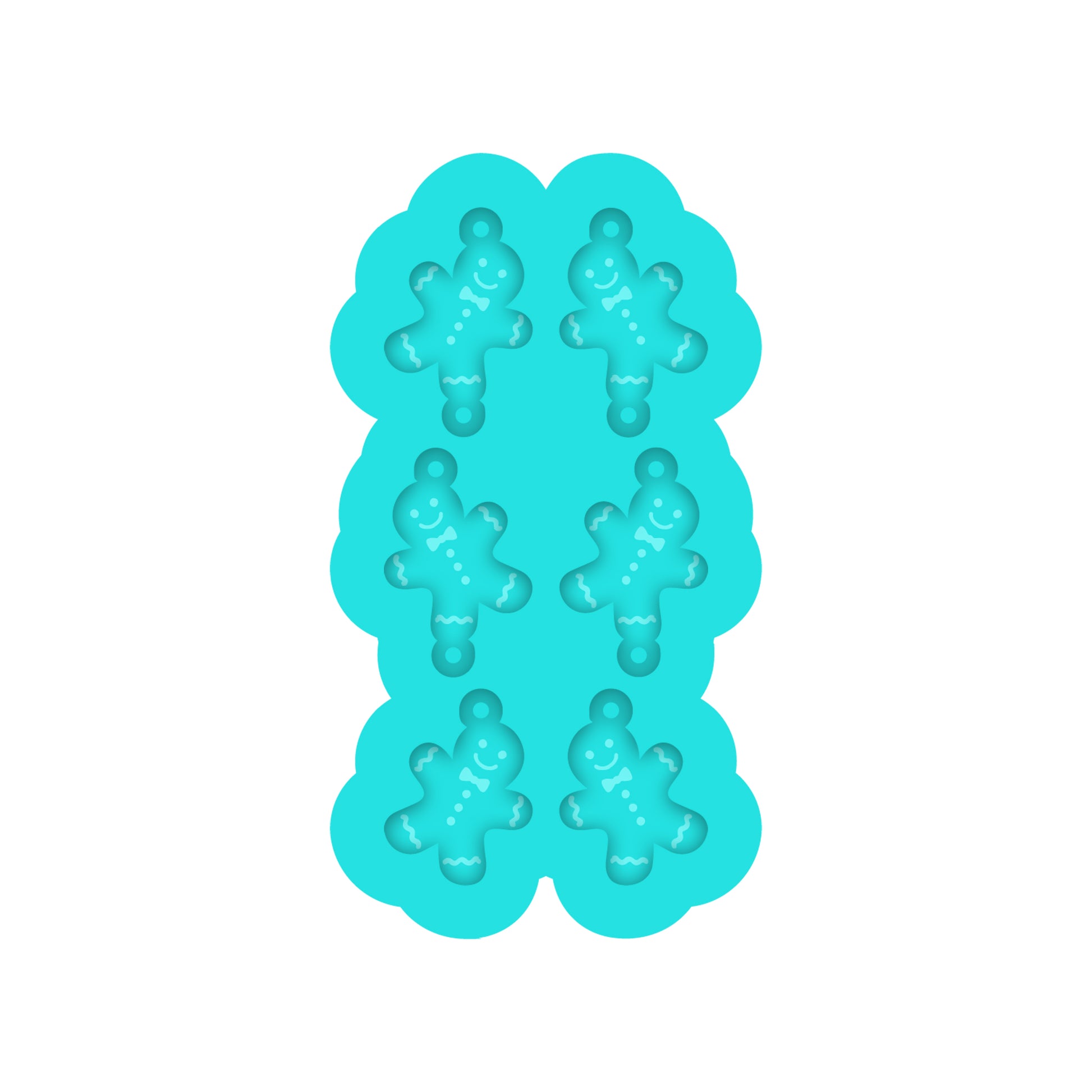 Tiered Gingerbread Man Dangle Earring Silicone Mold for Resin Christmas Jewelry