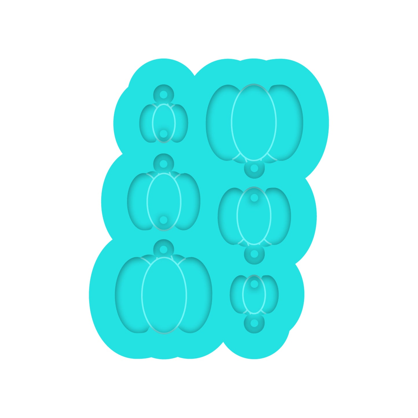 Fall & Thanksgiving Tiered Pumpkins Dangle Earring Silicone Mold for Resin Jewelry Artists