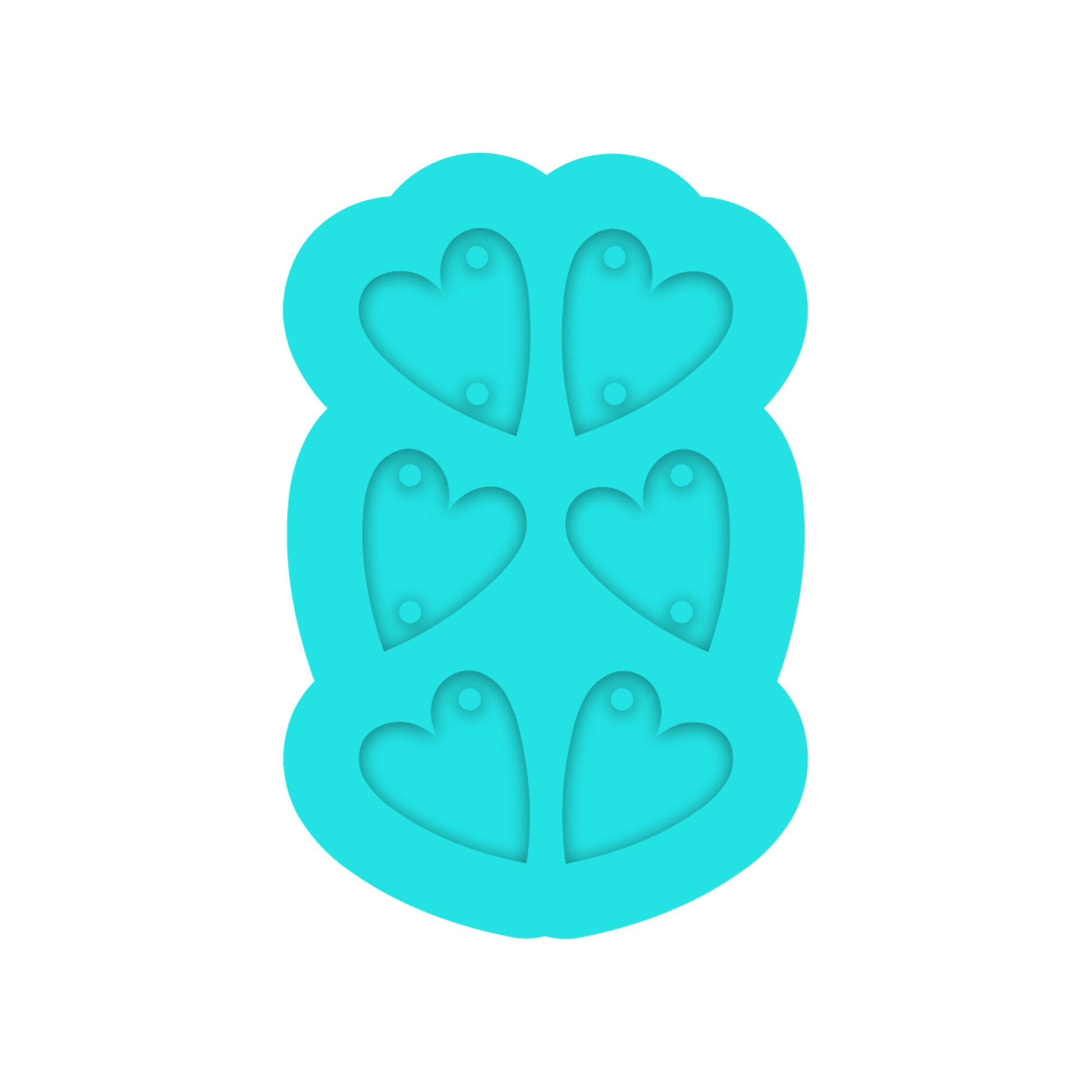 Valentine's Day Tiered Hearts Dangle Earring Silicone Mold for Resin Jewelry Artists.