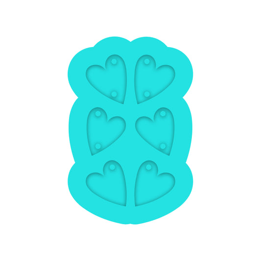 Valentine's Day Tiered Hearts Dangle Earring Silicone Mold for Resin Jewelry Artists.