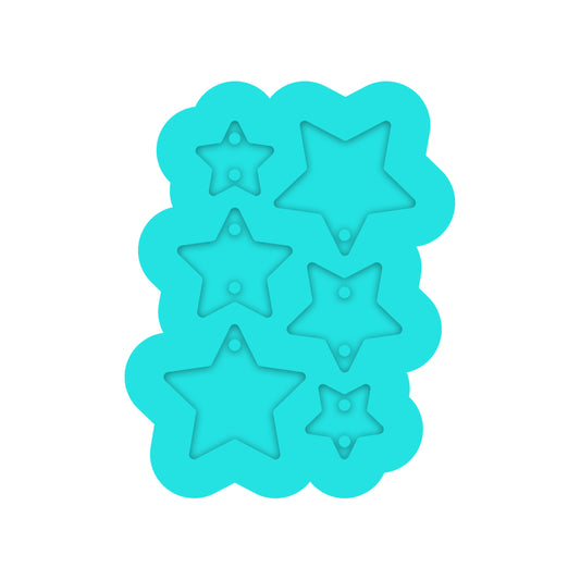 4th of July Ascending Stars Dangle Earring Silicone Mold for Resin Jewelry Artists