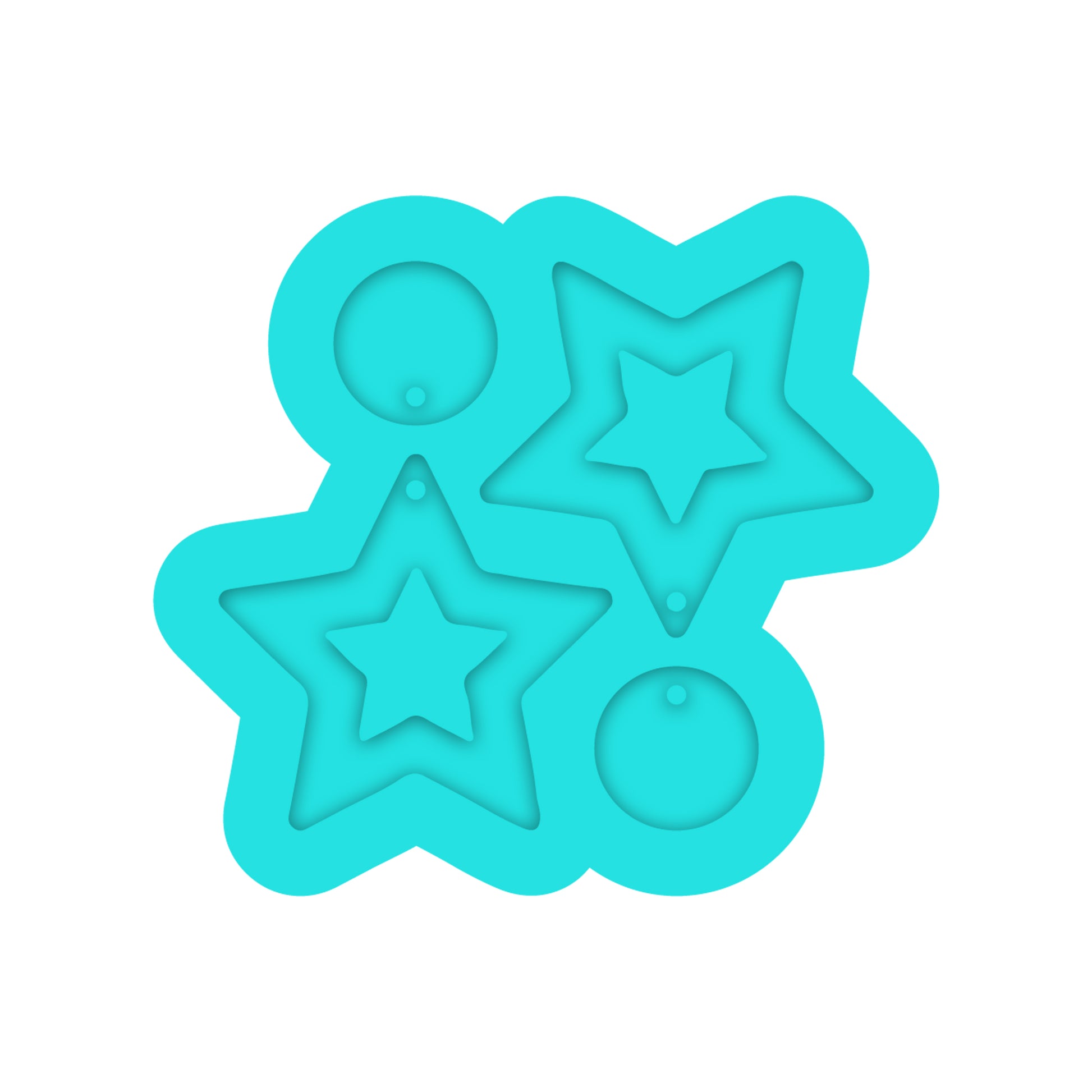 4th of July Star Frame Dangle Earring Silicone Mold for Resin Jewelry Artists