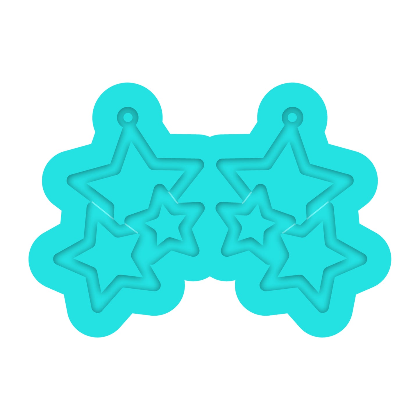 4th of July Star Trio Dangle Earring Silicone Mold for Resin Jewelry Artists