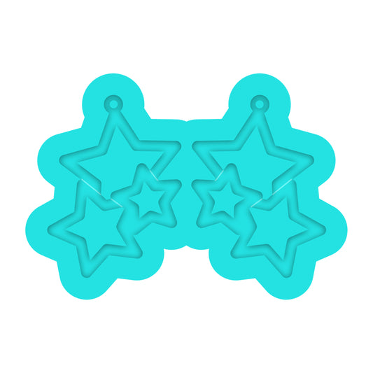 4th of July Star Trio Dangle Earring Silicone Mold for Resin Jewelry Artists