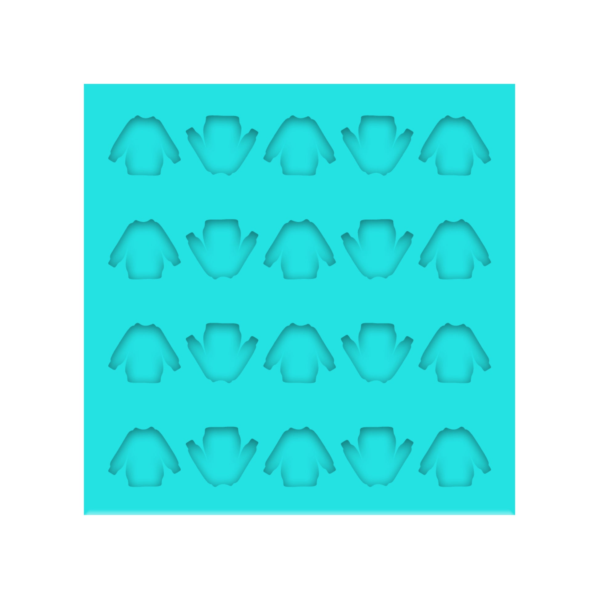 Christmas Sweater Silicone Mold for Resin Shaker Bits, Stud Earrings, Flatbacks, Charms & Pendants.