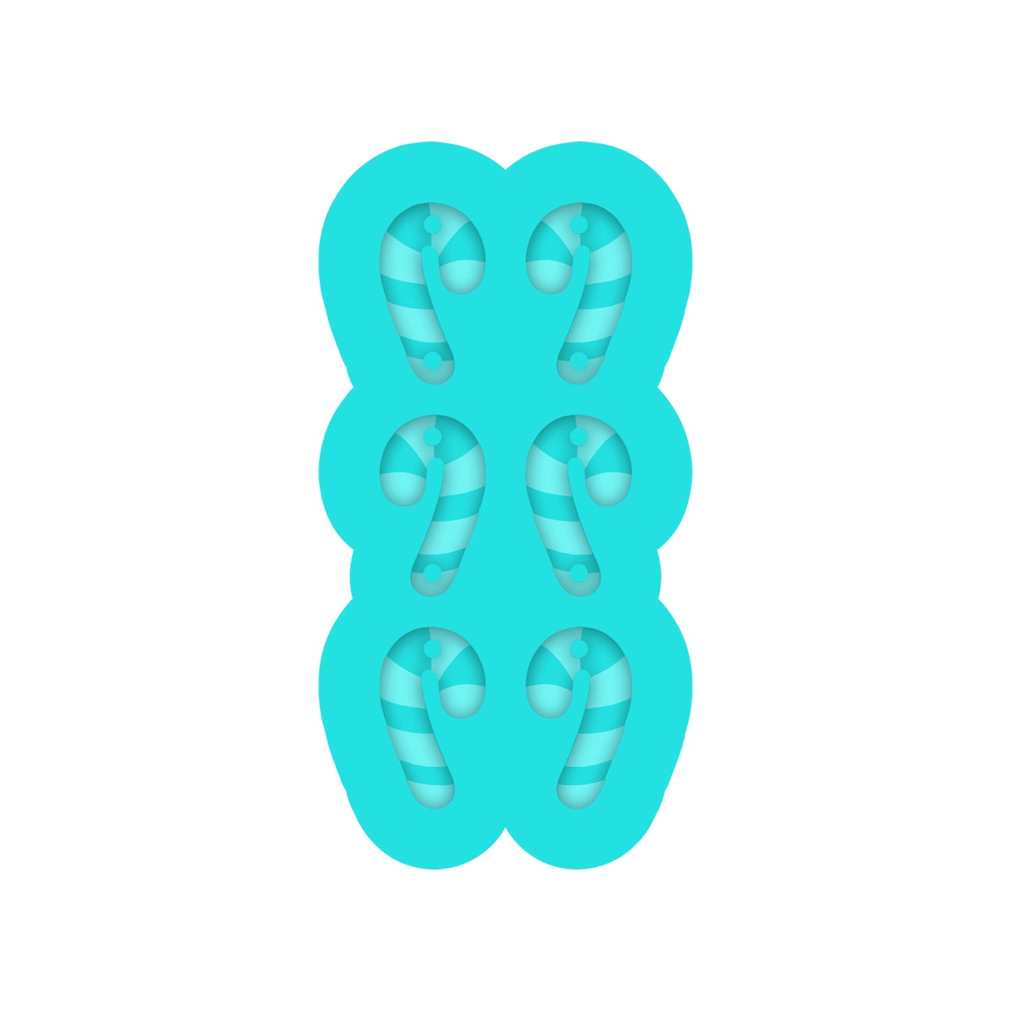 Tiered Candy Cane Dangle Earring Silicone Mold for Christmas Resin Jewelry