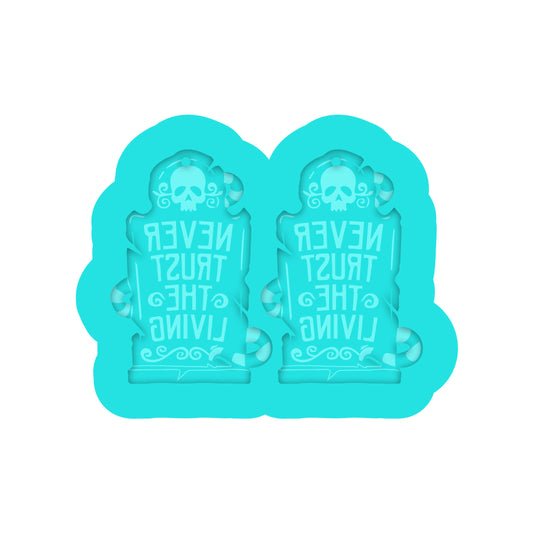 Halloween Tombstone Dangle Earring Silicone Mold for Resin Jewelry Artists