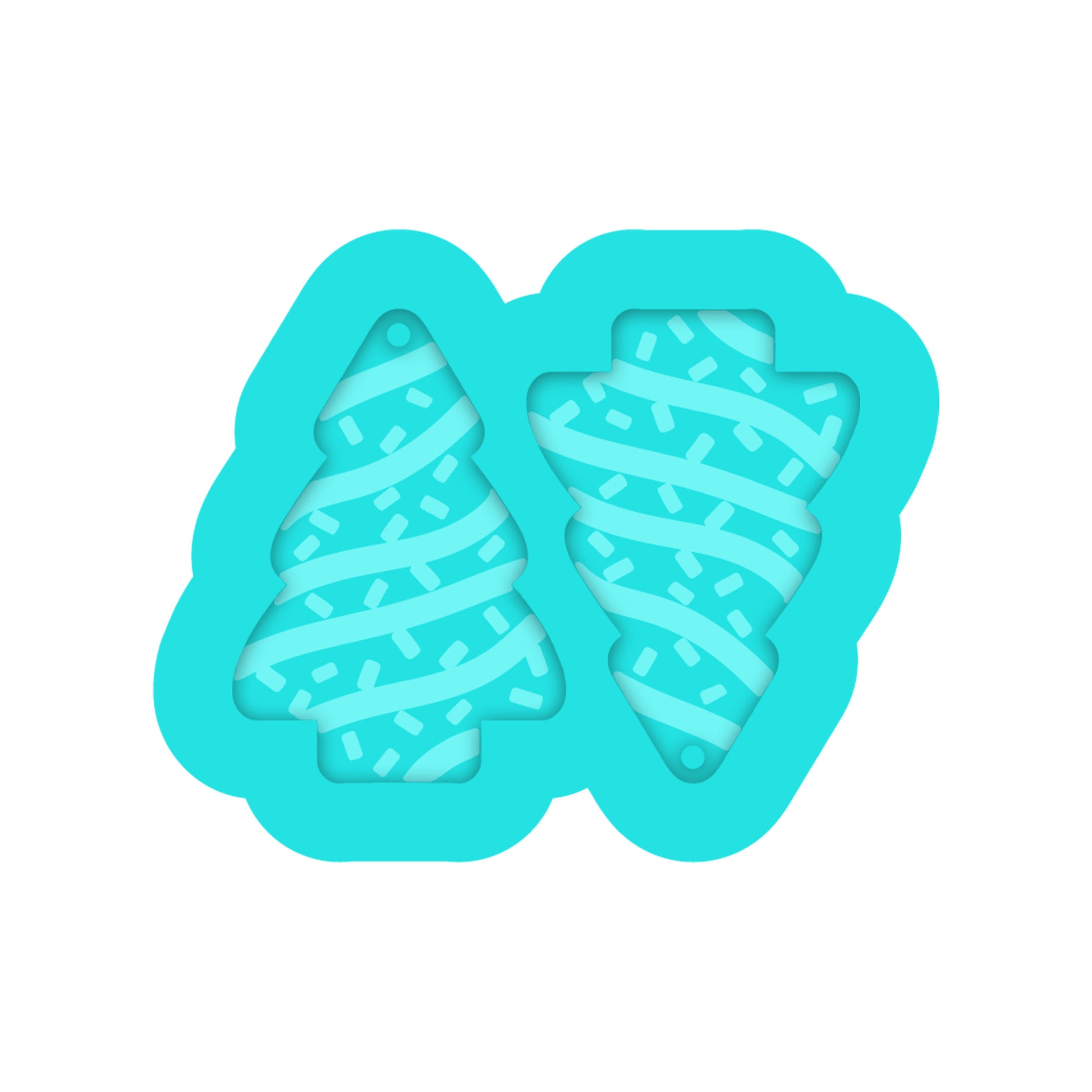 Christmas Tree Cake Dangle Earring Silicone Mold or Resin Jewelry Artists.