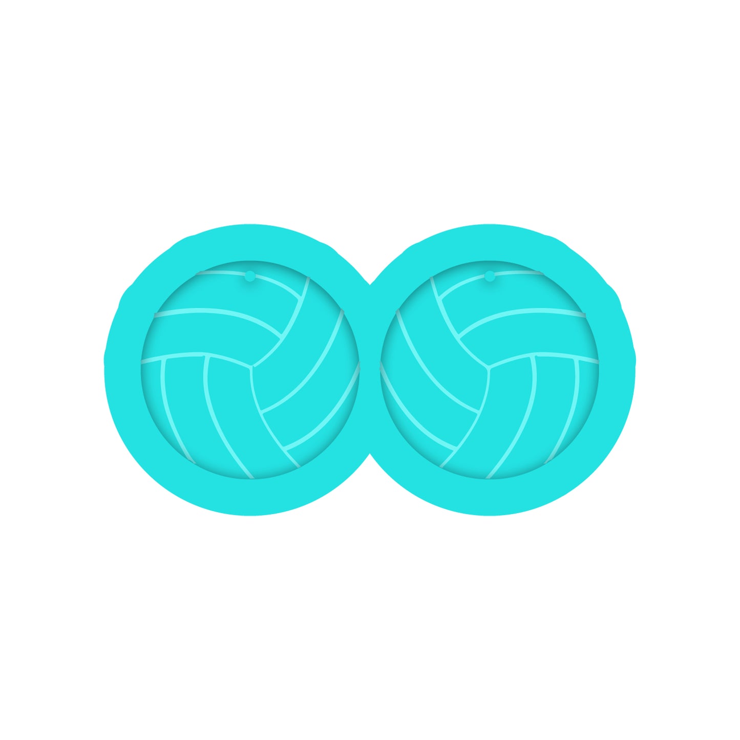Volleyball Dangle Earring Silicone Mold for Resin Jewelry Artists.