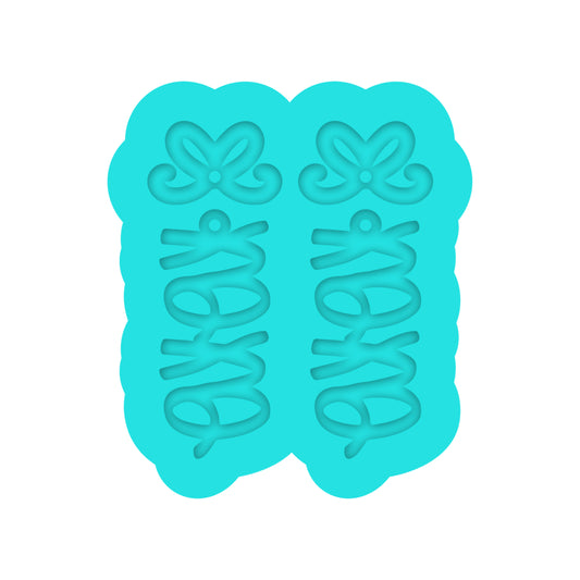 Valentine's Day XOXO Dangle Earring Silicone Mold for Resin Jewelry Artists.