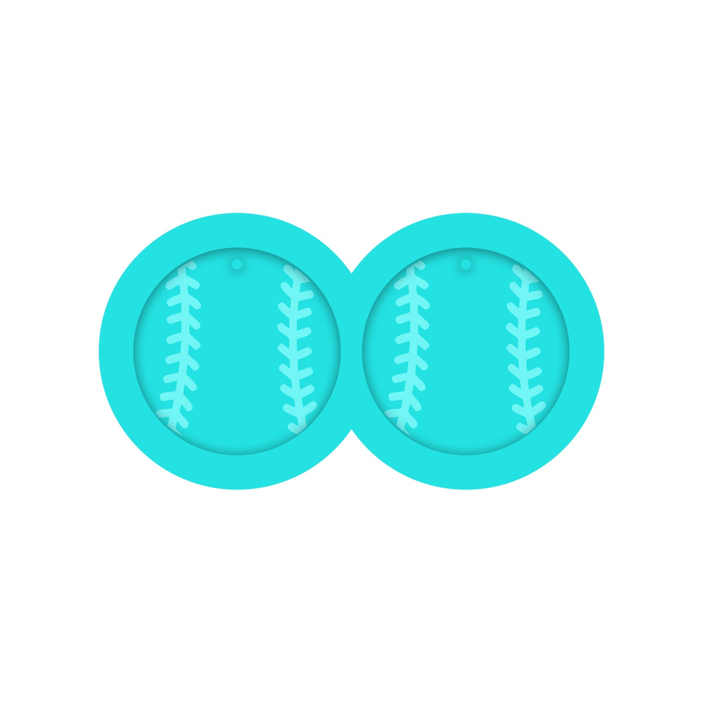 Baseball Dangle Earring Silicone Mold for Resin Jewelry Artists.