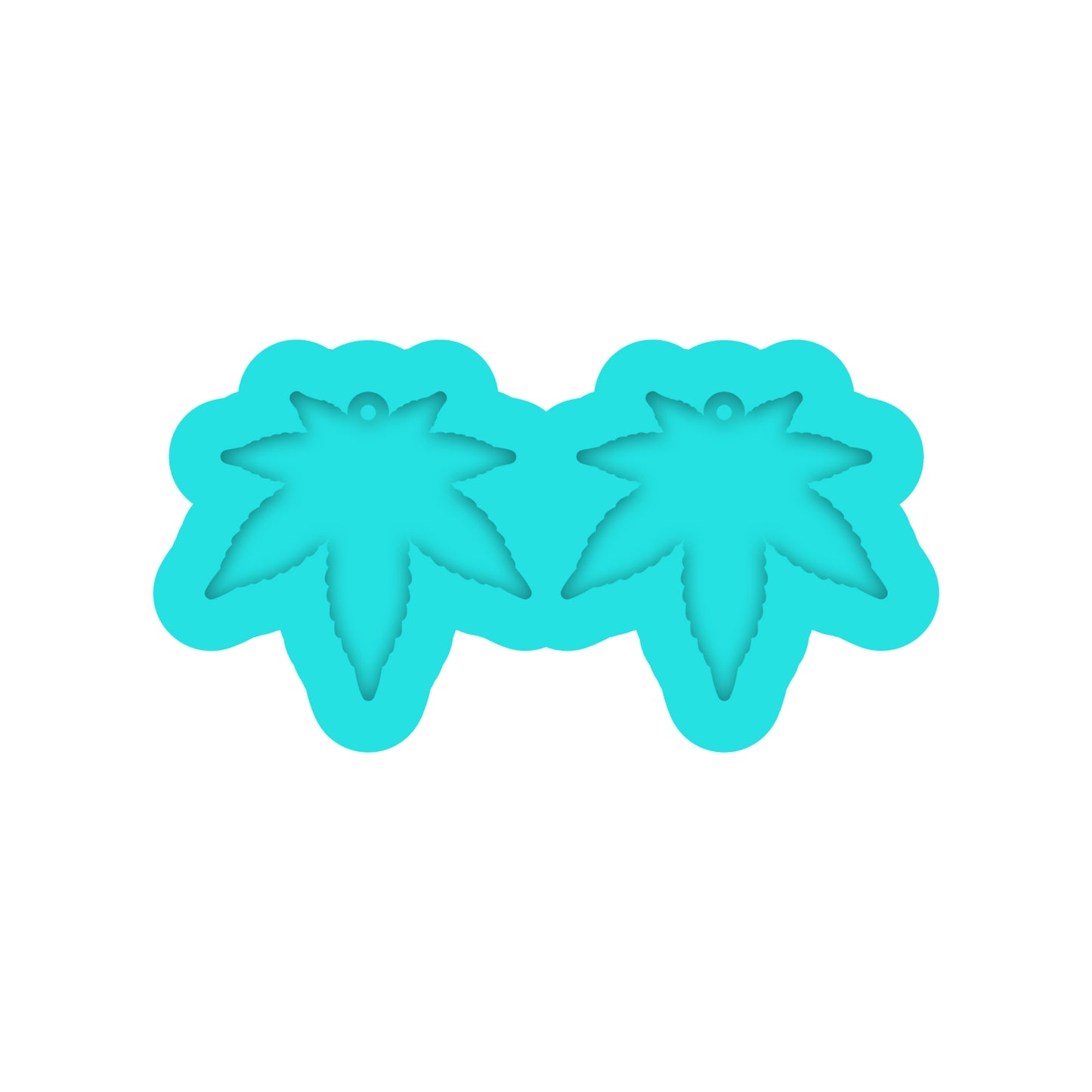 Cannabis Leaf Dangle Earring Silicone Mold for Resin Jewelry Artists