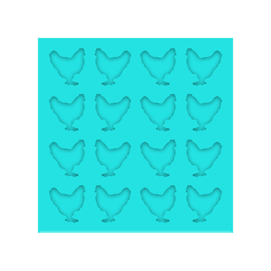 Chicken Silicone Mold for Resin Shaker Bits, Stud Earrings, Flatbacks, Charms & Pendants