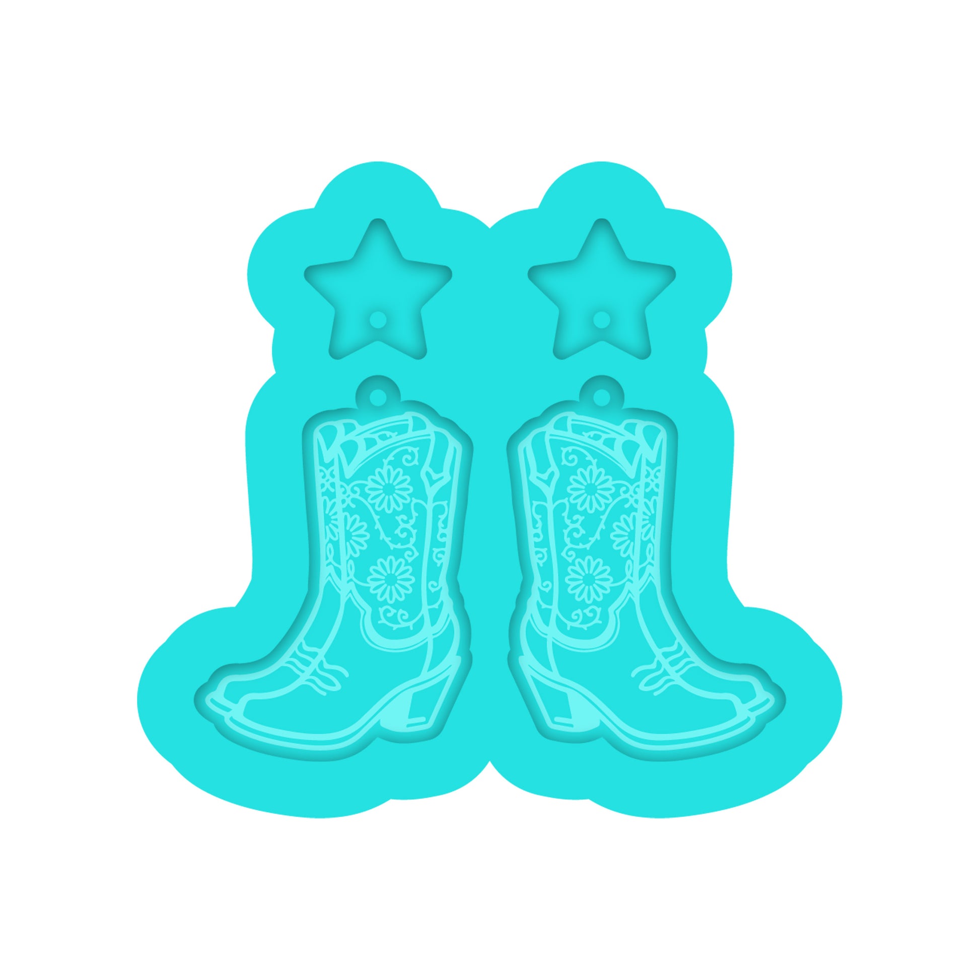 Cowgirl Boots Dangle Earring Silicone Mold for DIY Resin Jewelry Making