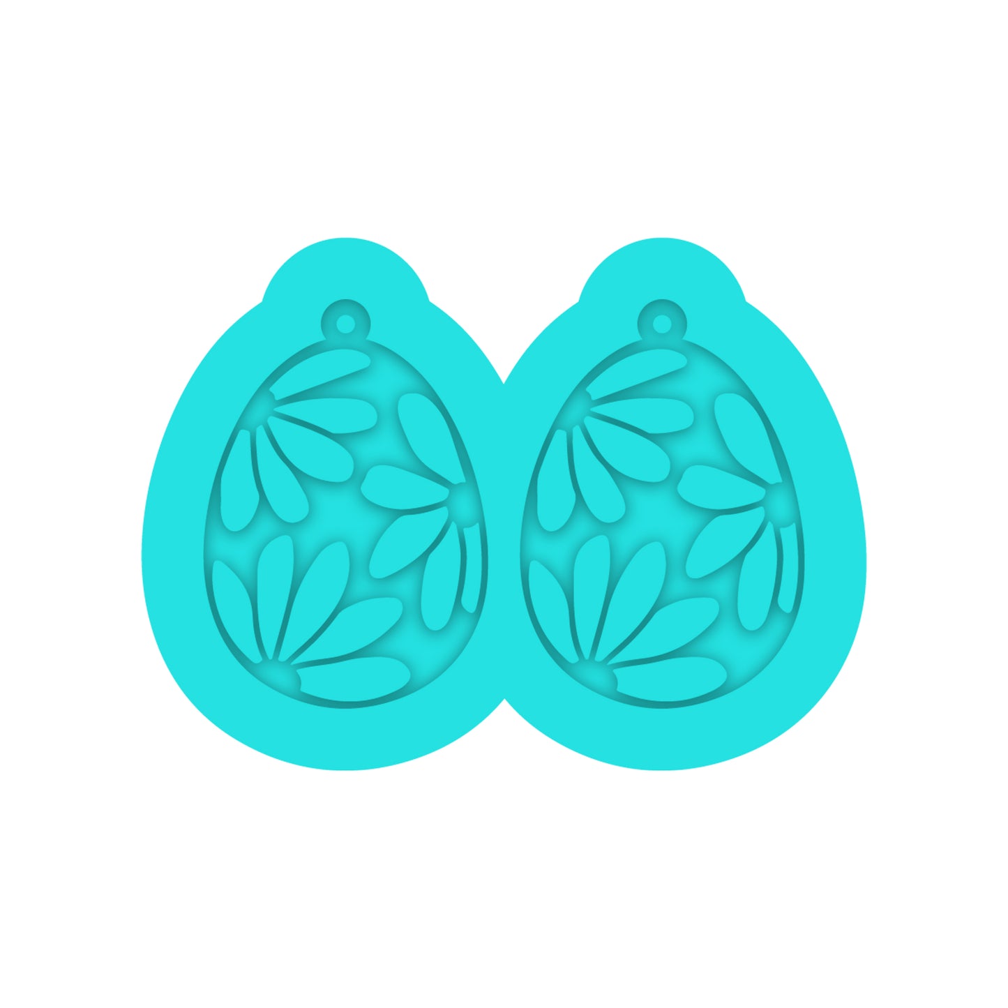 Daisy Easter Egg Dangle Earring Silicone Mold for Resin Jewelry Artists