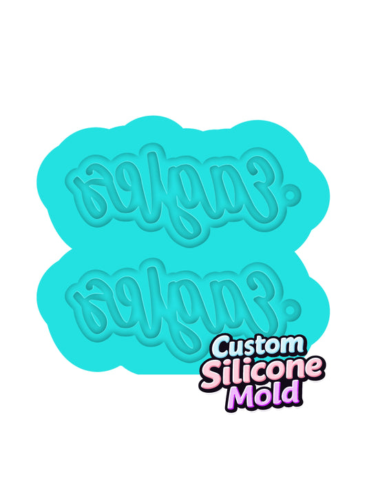 Custom Mascot Words Resin Earring Silicone Mold