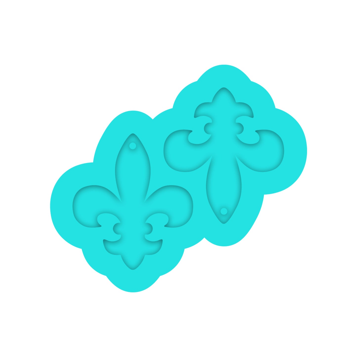 Fleur De Lis Dangle Earring Silicone Mold for Resin Jewelry Artists