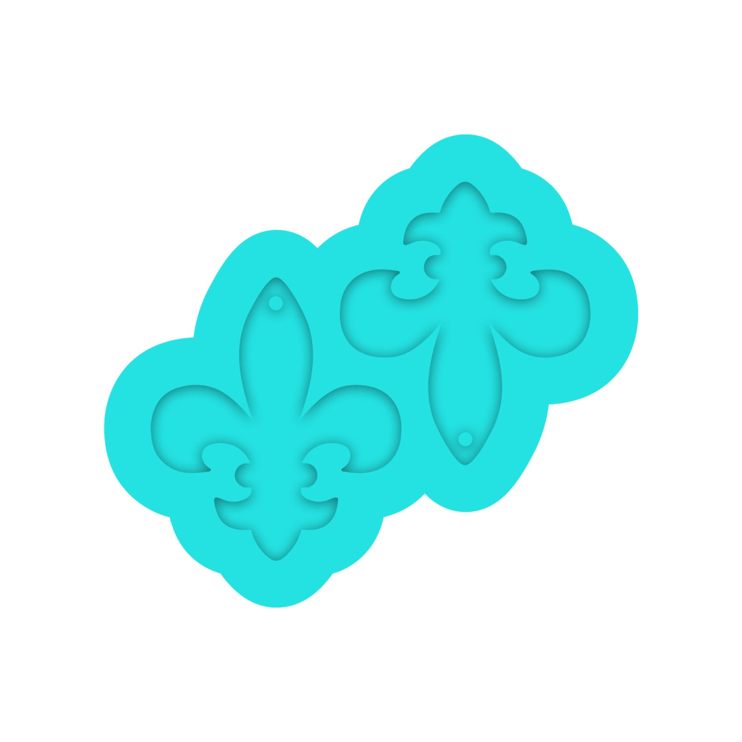 Fleur De Lis Dangle Earring Silicone Mold for Resin Jewelry Artists