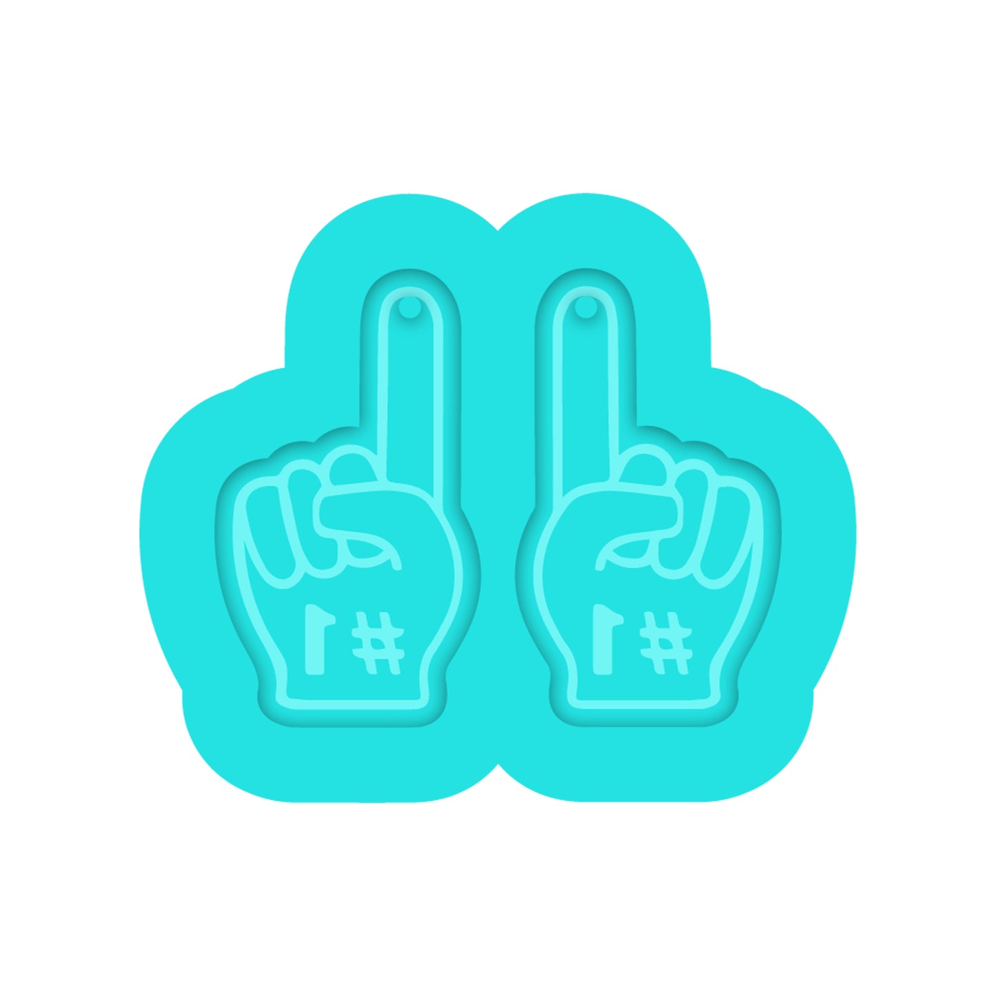 Sports Foam Finger Dangle Earring Silicone Mold for Resin Jewelry Artists