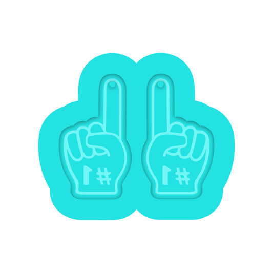 Sports Foam Finger Dangle Earring Silicone Mold for Resin Jewelry Artists