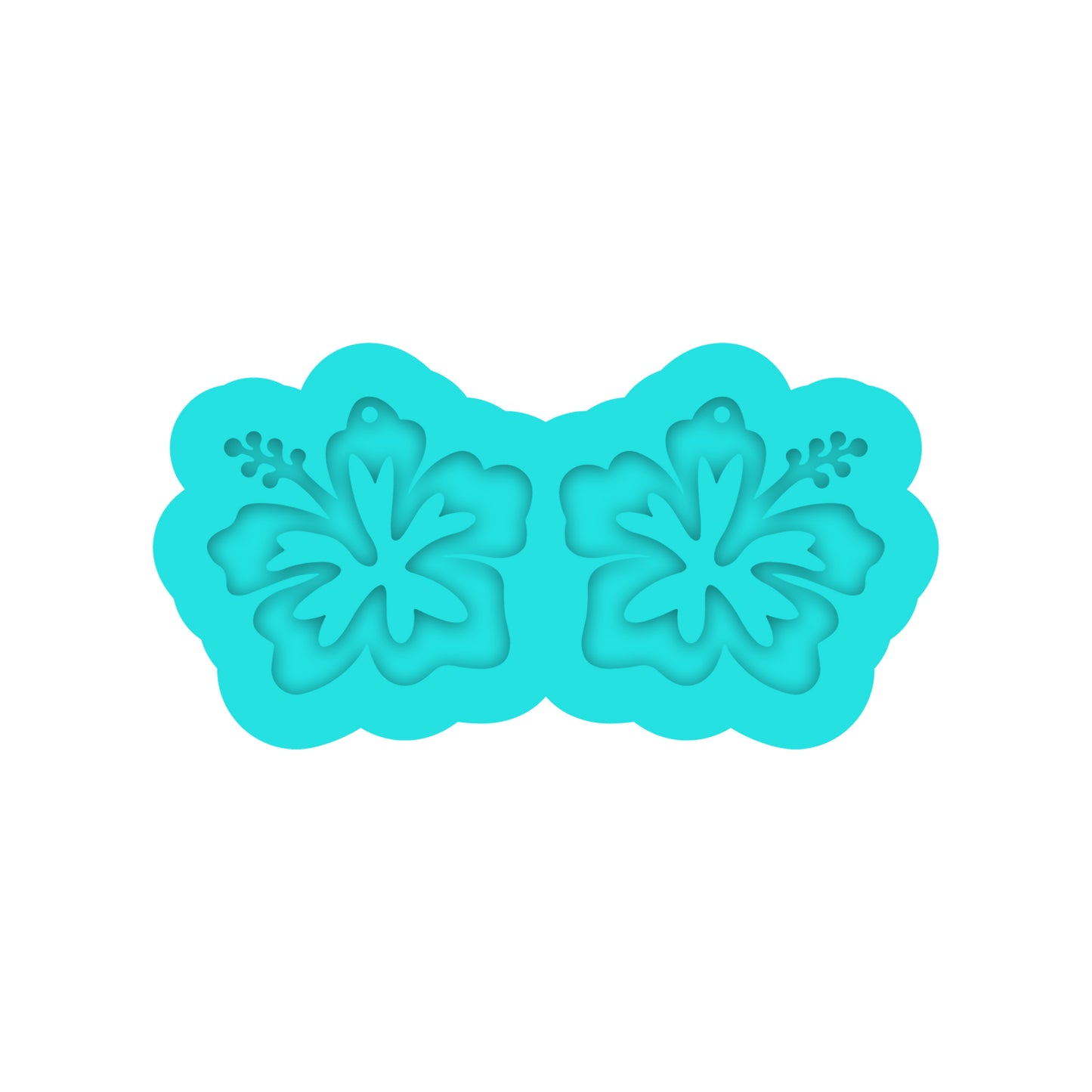 Hibiscus Dangle Earring Silicone Mold for Resin Jewelry Artists