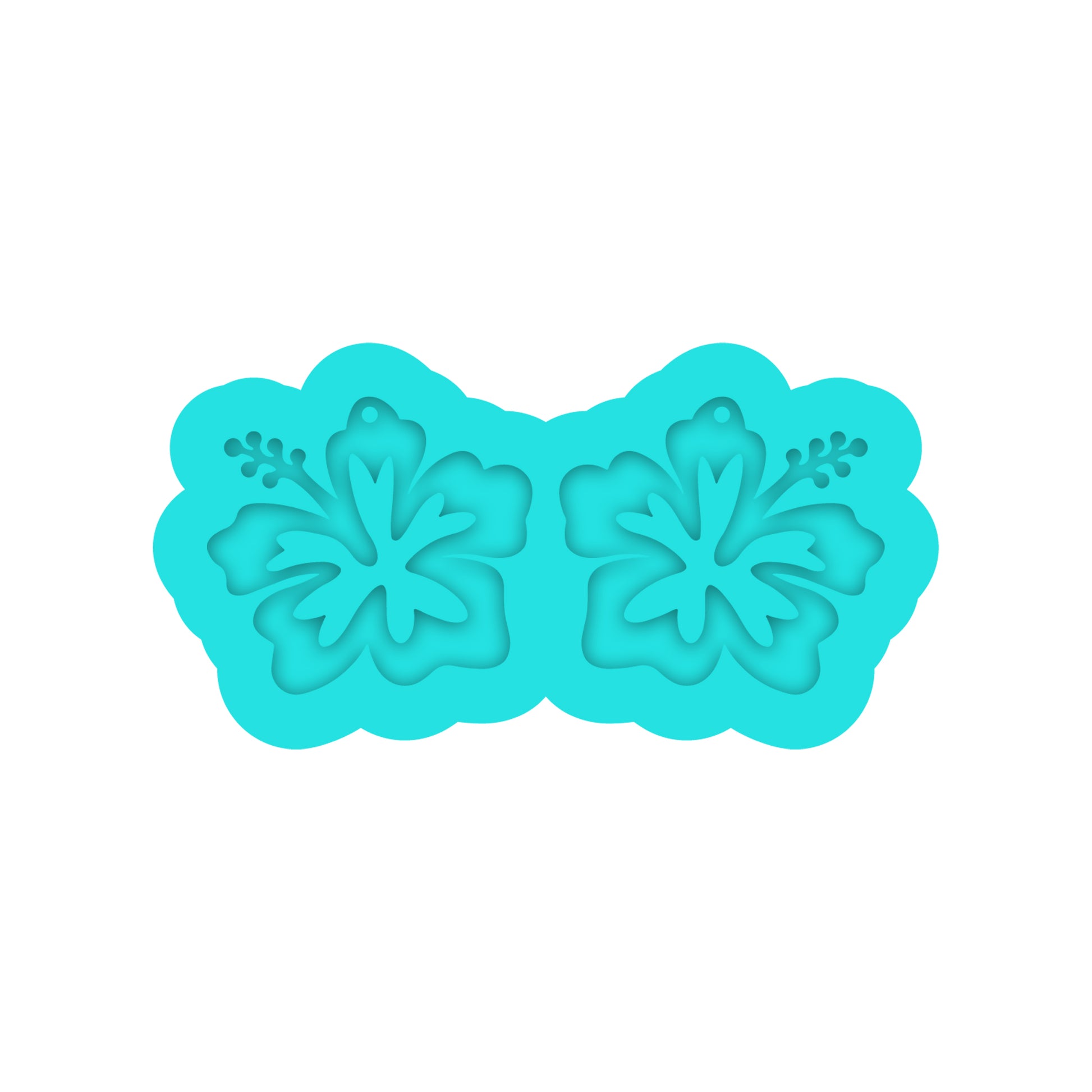 Hibiscus Dangle Earring Silicone Mold for Resin Jewelry Artists