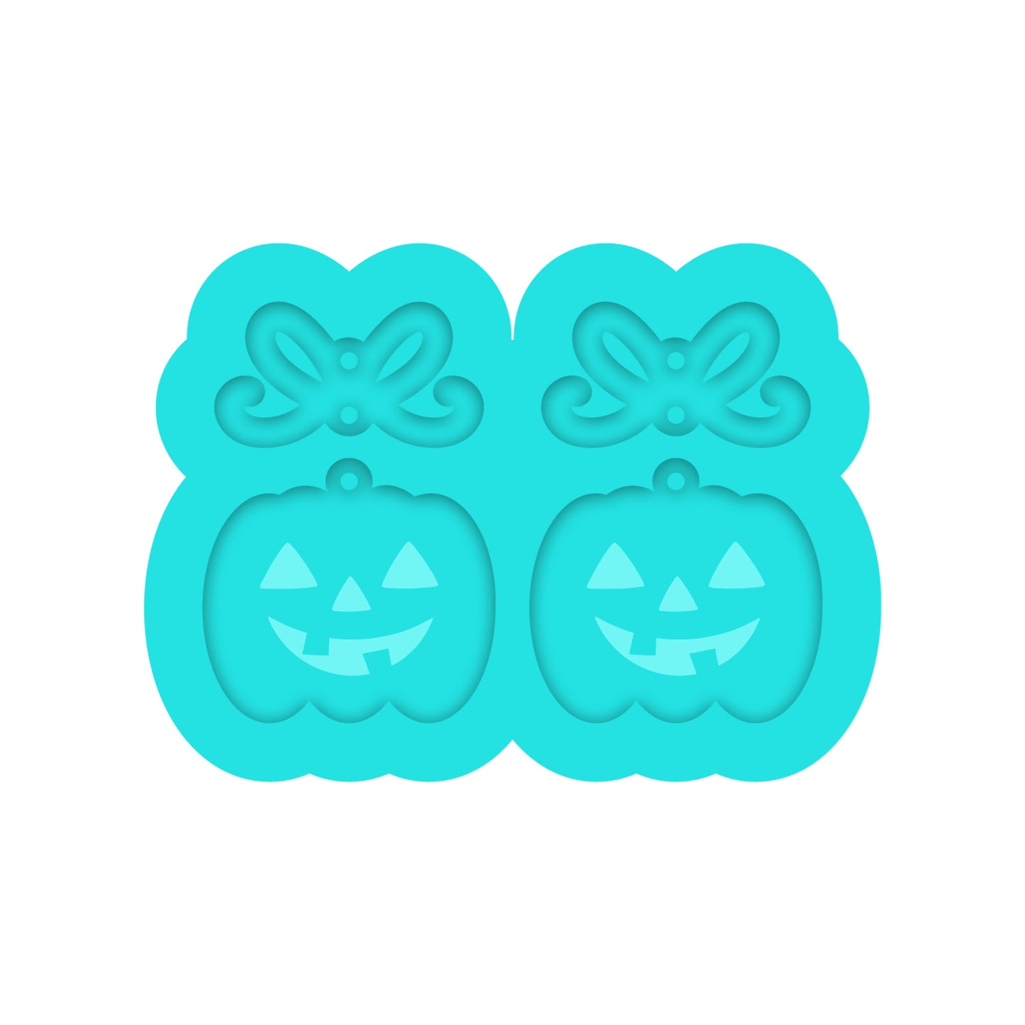 Halloween Jack O Lantern with Bow Dangle Earring Silicone Mold for Resin Jewelry Artists
