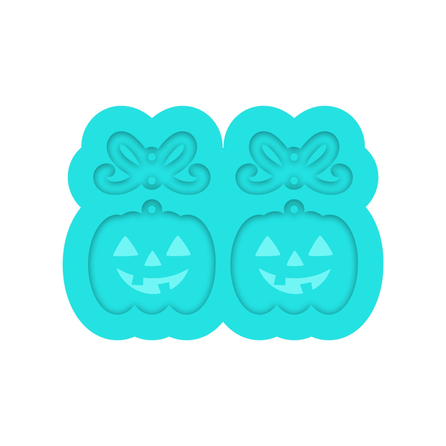 Halloween Jack O Lantern with Bow Dangle Earring Silicone Mold for Resin Jewelry Artists