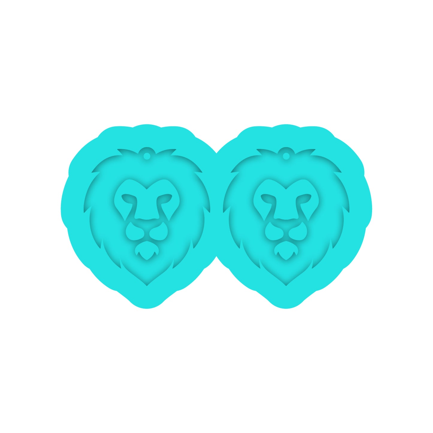 Lion Head Dangle Earring Silicone Mold for Resin Jewelry Artists