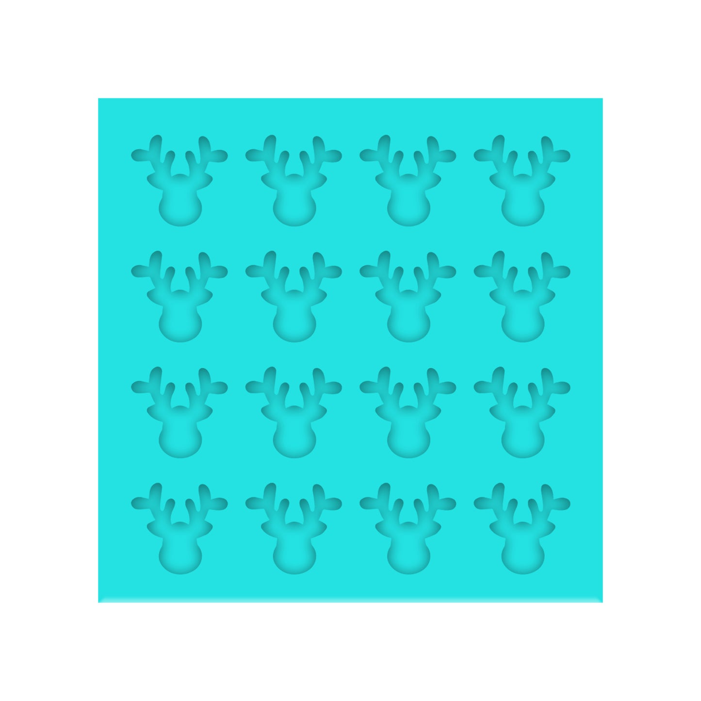 Reindeer Head Silicone Mold for Resin Shaker Bits, Stud Earrings, Flatbacks, Charms & Pendants.