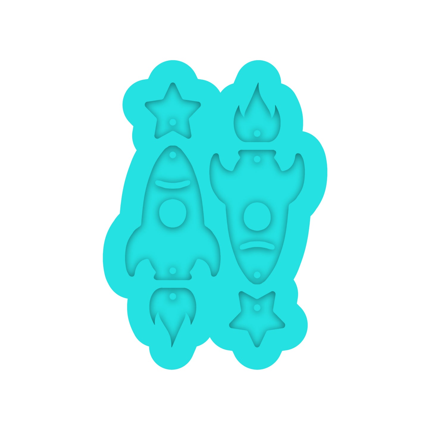Rocket Dangle Earring Silicone Mold for DIY Resin Jewelry Making