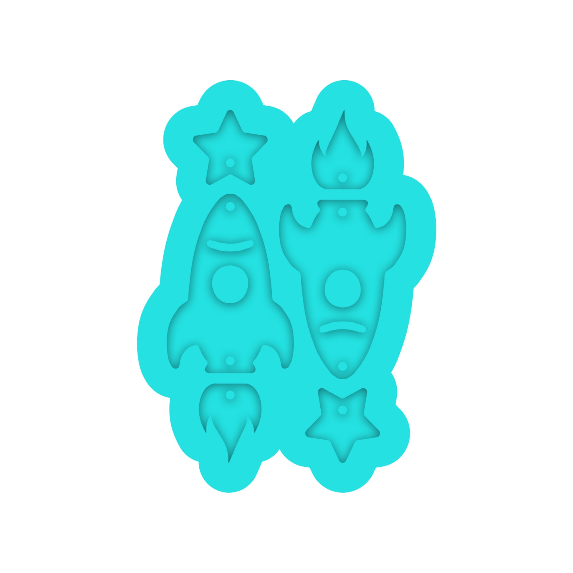 Rocket Dangle Earring Silicone Mold for DIY Resin Jewelry Making