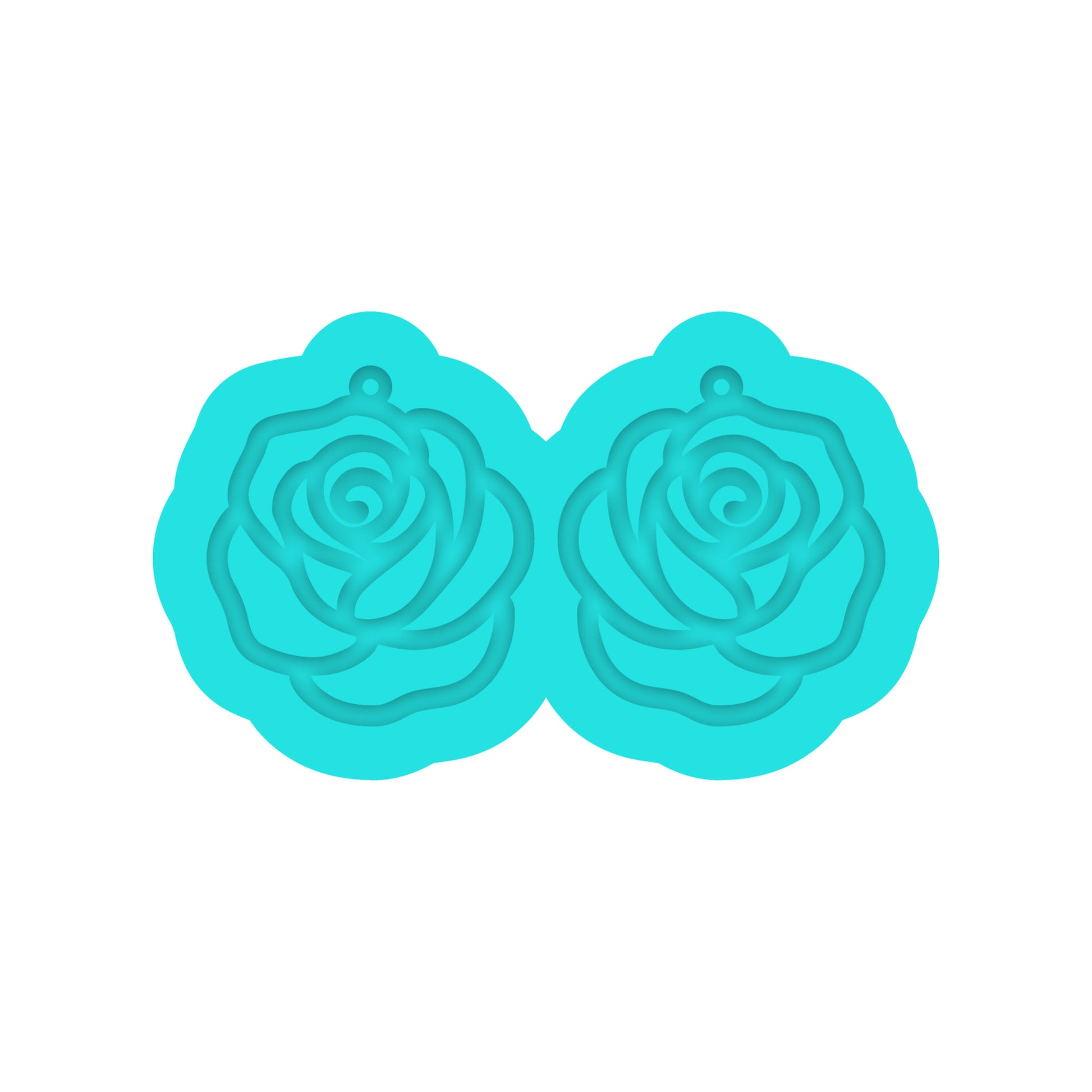 Rose Dangle Earring Silicone Mold for Resin Jewelry Artists