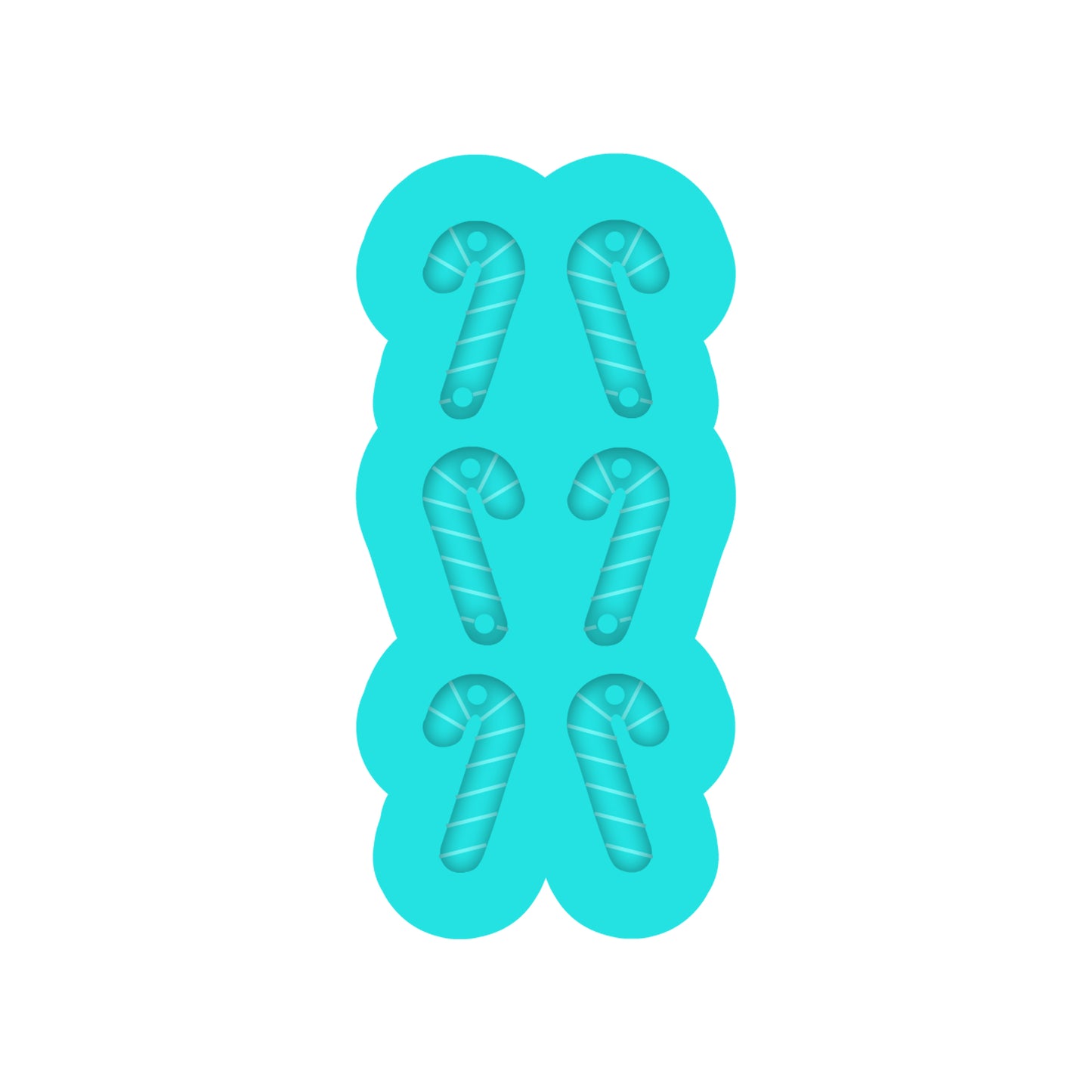 Tiered Candy Cane Dangle Earring Silicone Mold for Resin Jewelry Artists.