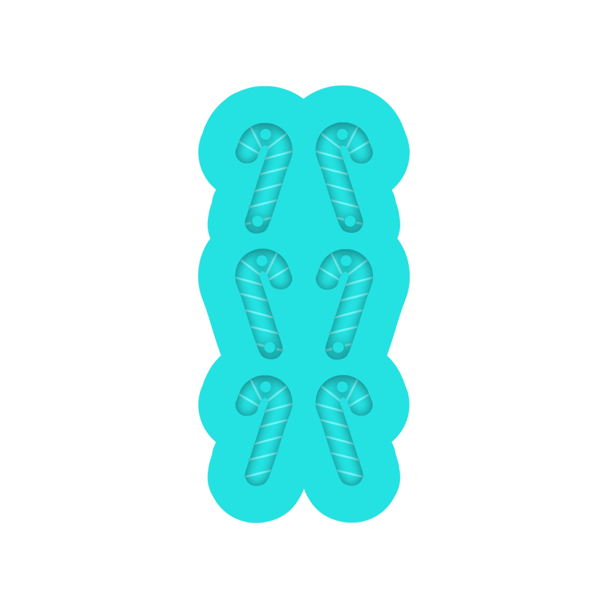 Tiered Candy Cane Dangle Earring Silicone Mold for Resin Jewelry Artists.