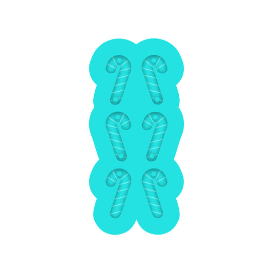 Tiered Candy Cane Dangle Earring Silicone Mold for Resin Jewelry Artists.