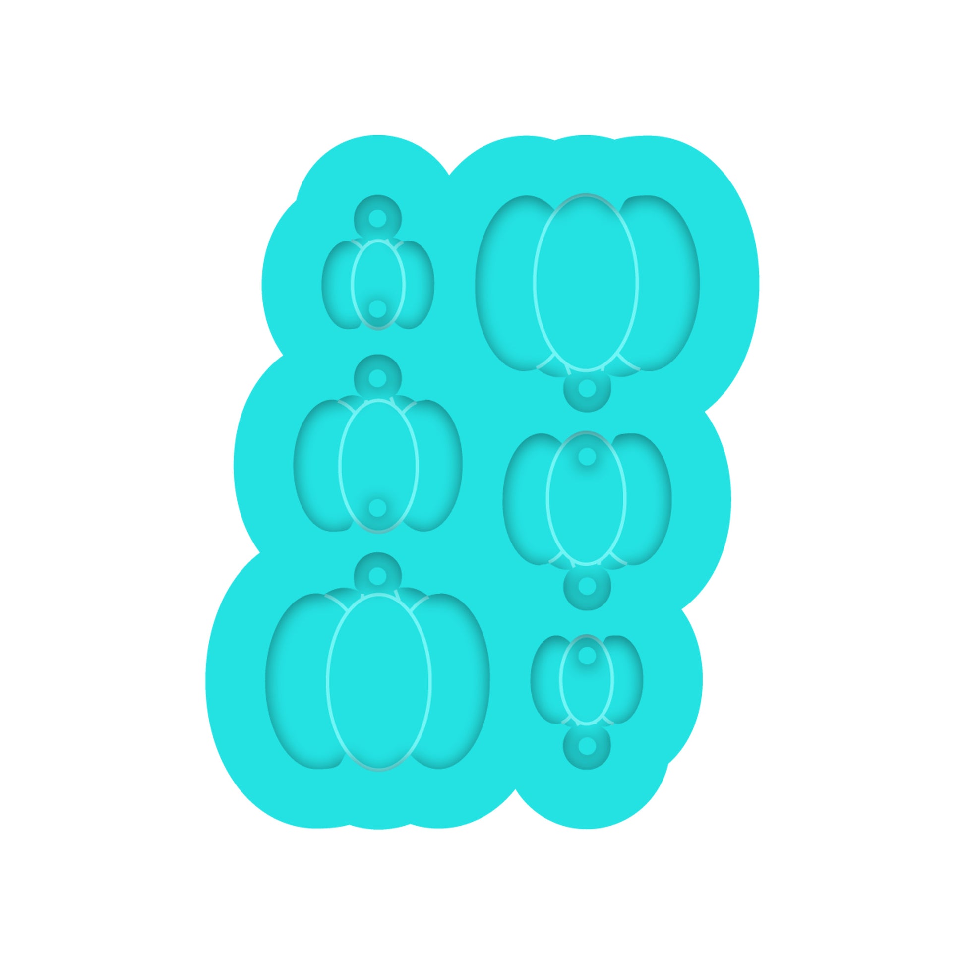 Fall & Thanksgiving Tiered Pumpkins Dangle Earring Silicone Mold for Resin Jewelry Artists