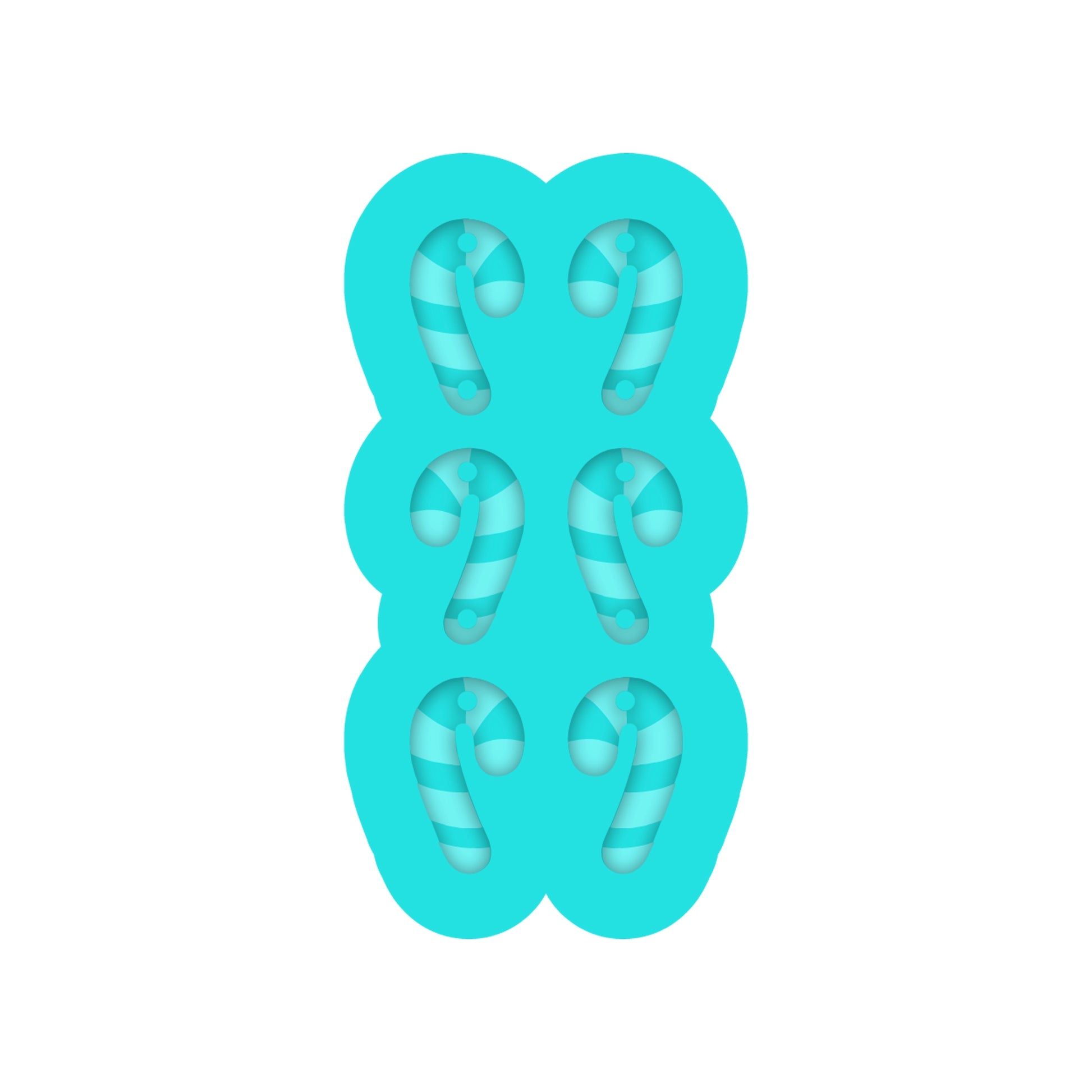 Tiered Candy Cane Dangle Earring Silicone Mold for Christmas Resin Jewelry