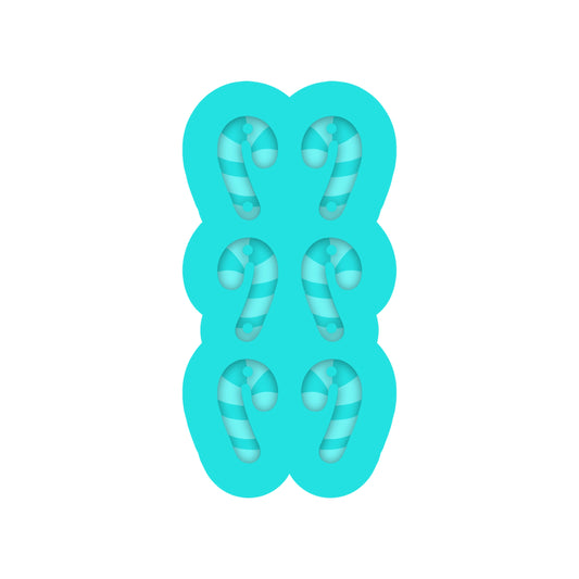 Tiered Candy Cane Dangle Earring Silicone Mold for Christmas Resin Jewelry